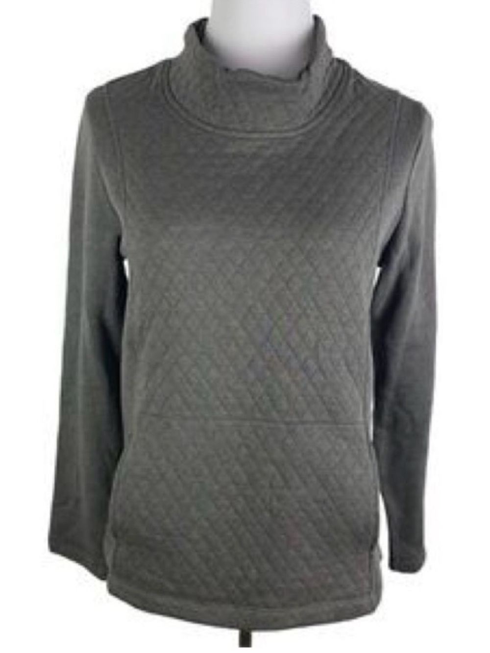 Serra Charcoal Quilted Cowl Neck Pullover XL Kuhl Athena Dupe Sweatshirt